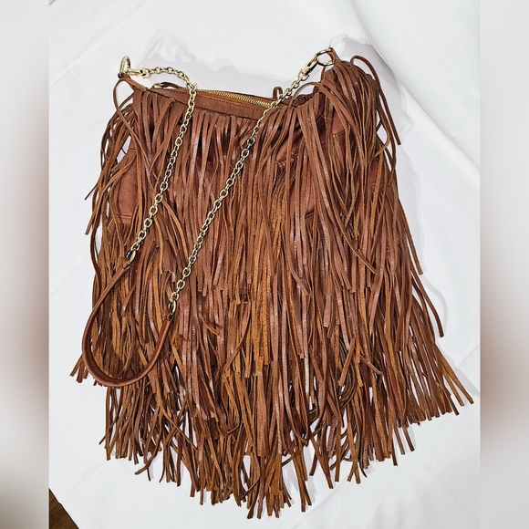 Lost & Found Handbags - Leather Fringe Boho Bag, Festival Style EUC!
